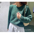 New solid color o-neck Loose Sweater